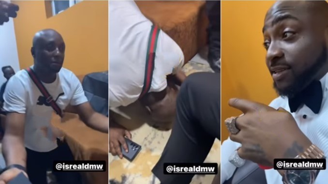 Na Where He Dey See Chop’ – Reactions as Isreal DMW Bows And ‘Worships’ Davido In Viral Video