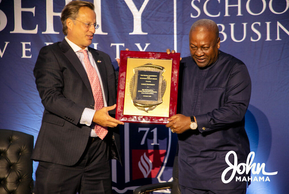 Mahama bags Global Leadership Award from Liberty University